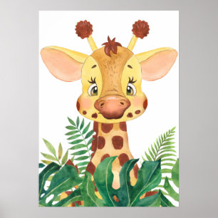 Poster Giraffe Calf, Baby Jungle Animal, Safari Animal
