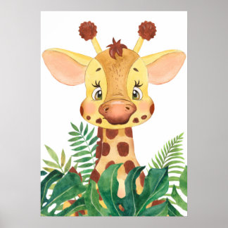 Poster Giraffe Calf, Baby Jungle Animal, Safari Animal