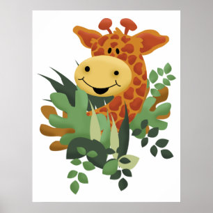 Poster Giraffe Jungle Safari Art Print