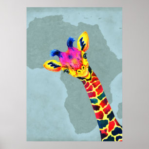 Poster Giraffe Lover Baby Giraffe Peekaboo