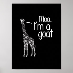 Poster Giraffe Moo Eu sou uma cabra
