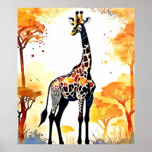 Giraffe Savannah Art
