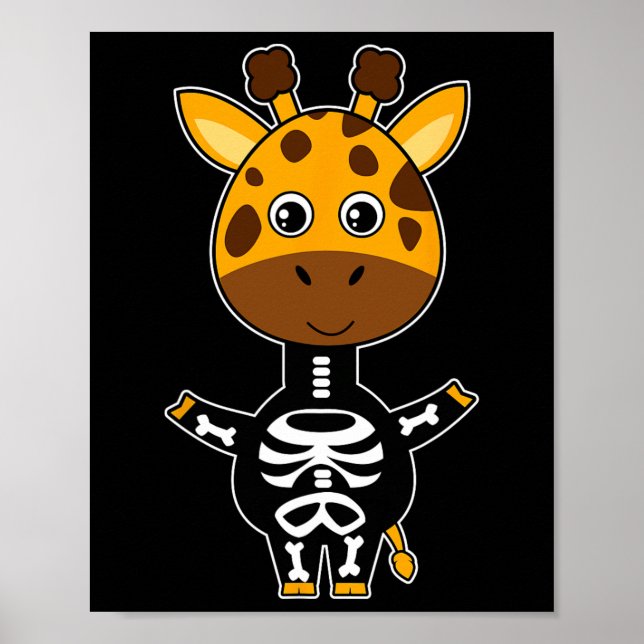 Poster Giraffe Skeleton Xray Fácil Halloween (Frente)