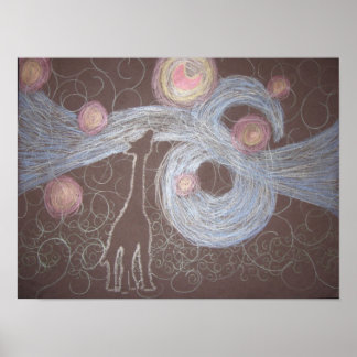 Pôster Giraffey Night