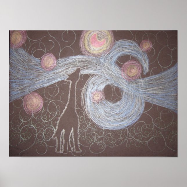 Pôster Giraffey Night (Frente)