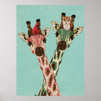 PÔSTER GIRAFFFES E PENAS