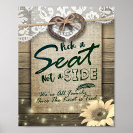 Poster Girasol Ferradura Escolha um Assento Não um Lado C