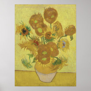 Poster Girassóis de Van Gogh - Amarelo Vibrante sobre Ama