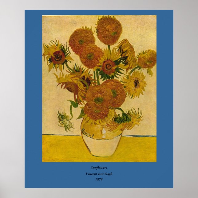 Pôster Girassóis de Vincent van Gogh, 1878 (Frente)