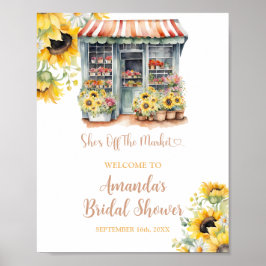 Poster Girassóis Do Mercado Chá de panela Bem-Vindo