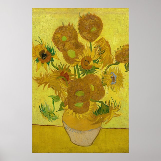 Poster Girassóis por pintura de Van Gogh (Frente)
