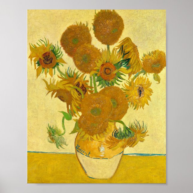 Poster Girassóis por Vincent Van Gogh (Frente)