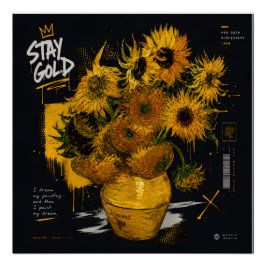 Pôster Girassóis Stay Gold | Van Gogh