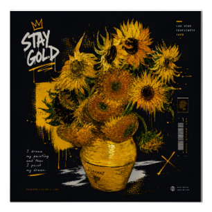 Pôster Girassóis Stay Gold Van Gogh