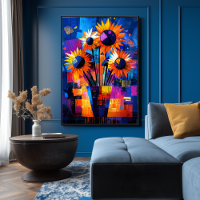 Girassóis – Van Gogh Reimaginado Vibrante Abstrato