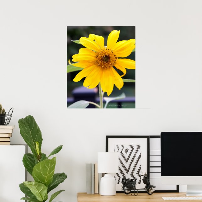 Poster Girassol Amarelo Brilhante (Escritório em casa)