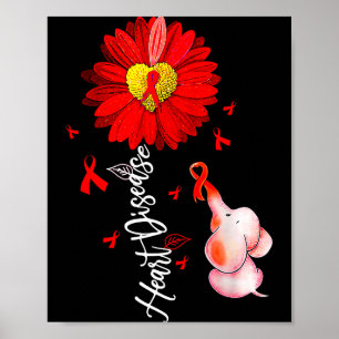 Poster Girassol Coração Guerreiro Elefante Vermelho Doenç