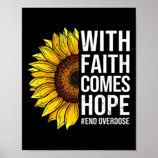 Poster Girassol de Conscientização sobre Overdose Com Fé