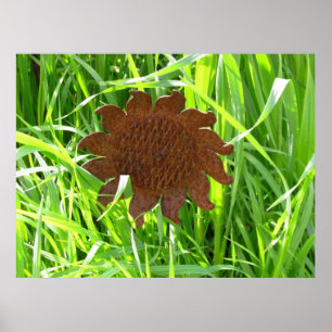 Poster - Girassol de Ferro na Grama