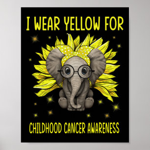 Poster Girassol Elefante Uso Para Infância Amarela Pode