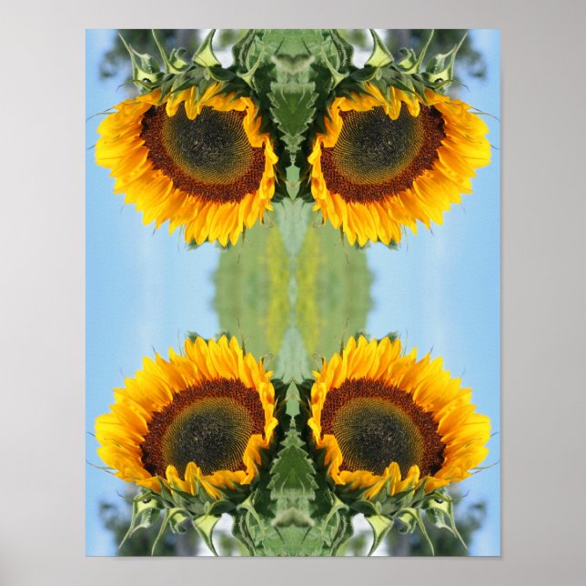 Poster Girassol Em Arte De Flor De Abstrato Sunshine (Frente)