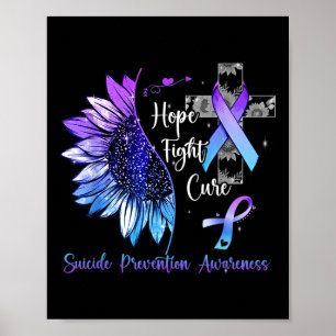 Poster Girassol Esperança Lutar Cura Prevenção do Suicídi