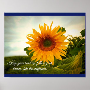 Poster Girassol feliz personalizado