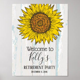 Poster girassol, flores, floral, sinal de boas-vindas