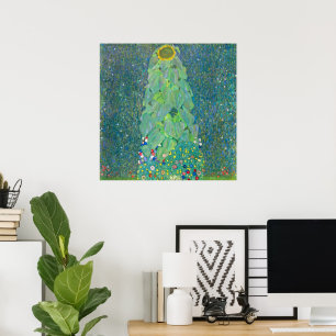 Pôster Girassol por Klimt, Arte Novo Vintage Flores