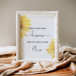 Poster Girassol quantos beijos jogo de chá de panela