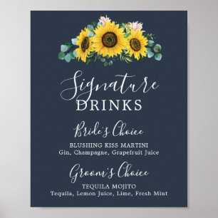 Poster Girassol Russo Signature Drinks Sign