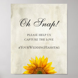 Poster Girassol. Sinal de instagrama de casamento russo.