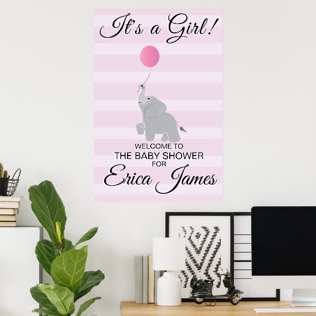Poster Girl Baby Shower (Escritório em casa)