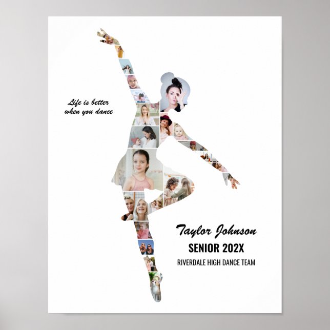 Poster Girl Ballerina Ballet Dance Custom Photo Collage (Frente)