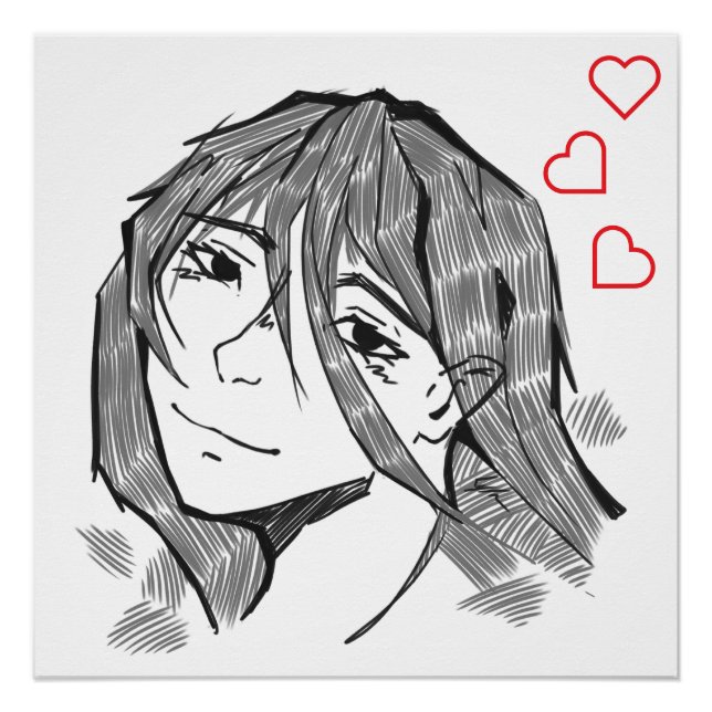 Pôster Girl love lineart poster (Frente)