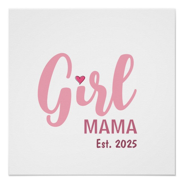 Pôster Girl Mama Est. Personalized Gift (Frente)
