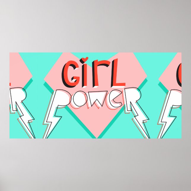 Poster Girl power. Cute design with bright graphic slogan (Frente)