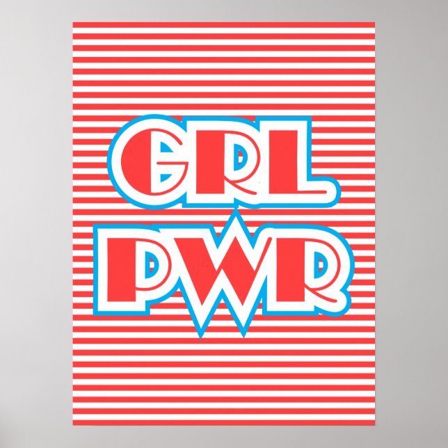 Poster Girl Power, Grl Pwr, versão vermelha (Frente)