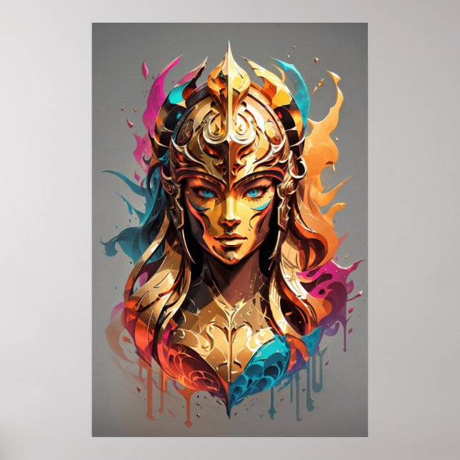 Poster Girl Power: Mulher Guerreira v01 (Frente)