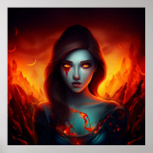 Poster Girl with Fire