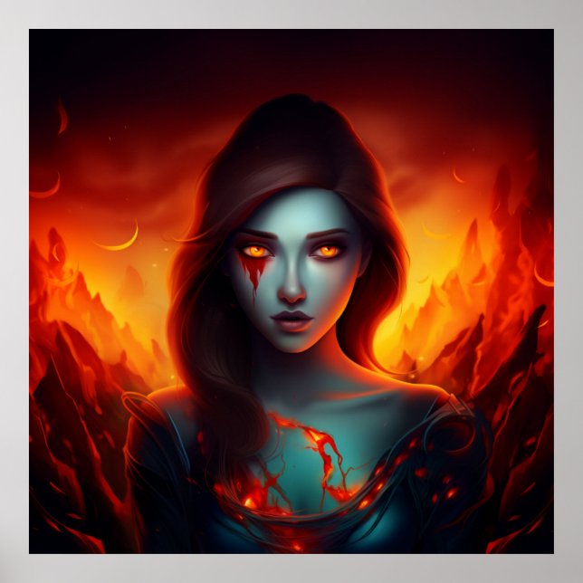 Poster Girl with Fire (Frente)