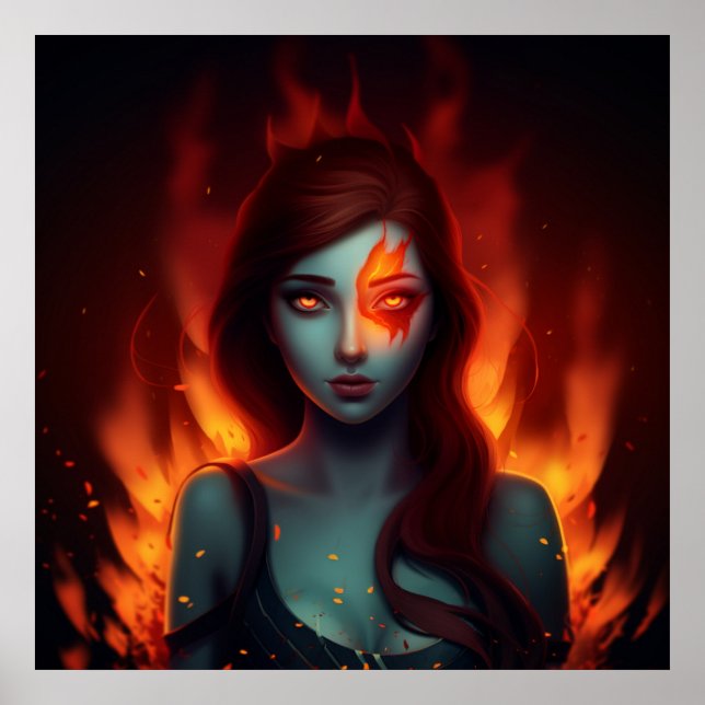 Poster Girl with Fire (Frente)