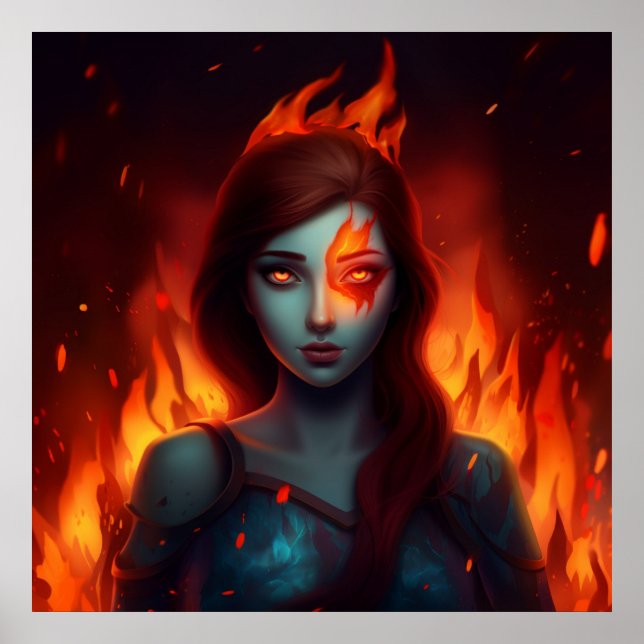 Poster Girl with Fire (Frente)