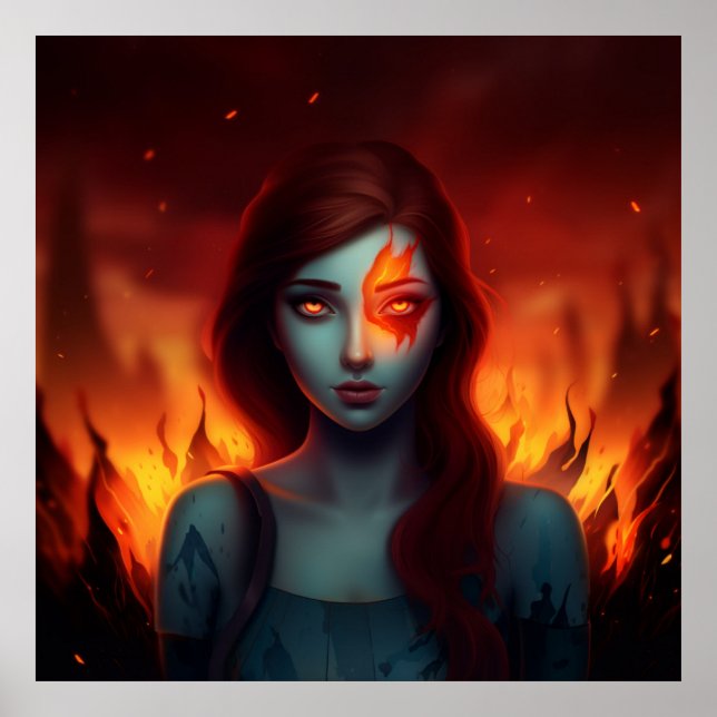 Poster Girl with Fire (Frente)