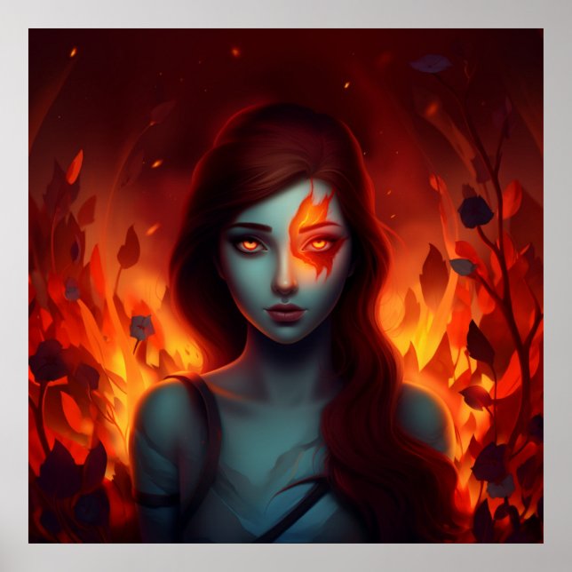 Poster Girl with Fire (Frente)