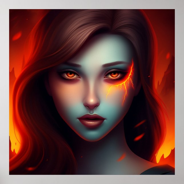 Poster Girl with Fire (Frente)