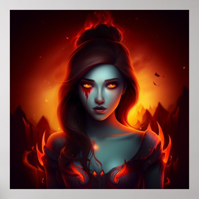 Poster Girl with Fire (Frente)