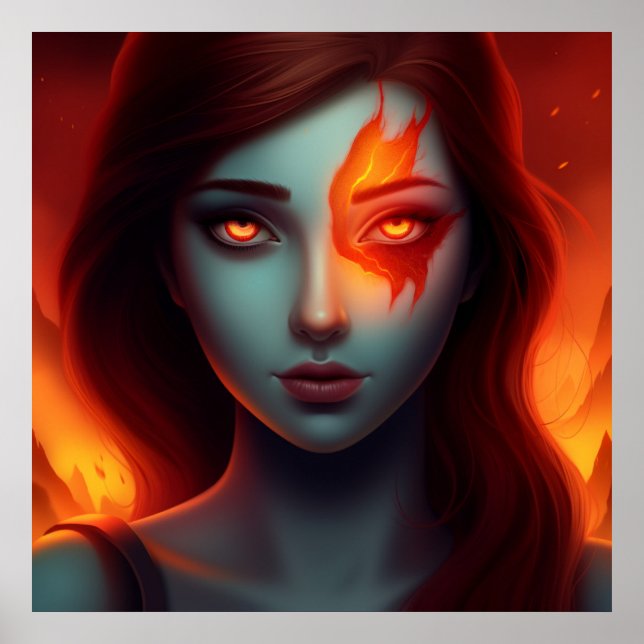 Poster Girl with Fire (Frente)