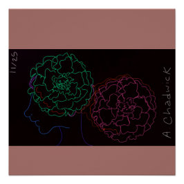 Pôster Girl with Marigold Afro Puffs Glossy Poster