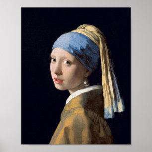 Poster Girl with the Pearl Earring by Johannes Vermeer